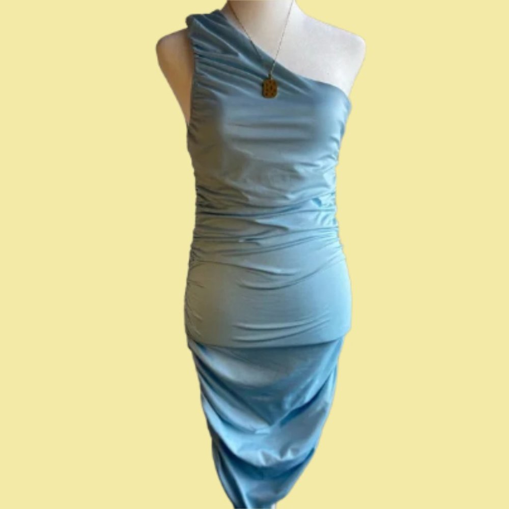 *NEW* Francesca’s Blue One Shoulder Dress.